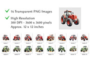 Tractor Watercolor Clipart, a Transportation Illustration by milkghost (Thumbnail 2 of 2)