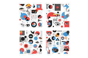 Bauhaus elements minimalism vector, an Illustration by Stock-Smart-Start