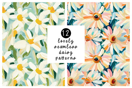 Daisy Seamless Pattern Collection, a Pattern Graphic by DesignRocket