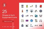 Fitness & Gym Equipment Filled Line, an Icon by IconBunny (Thumbnail 1 of 2)