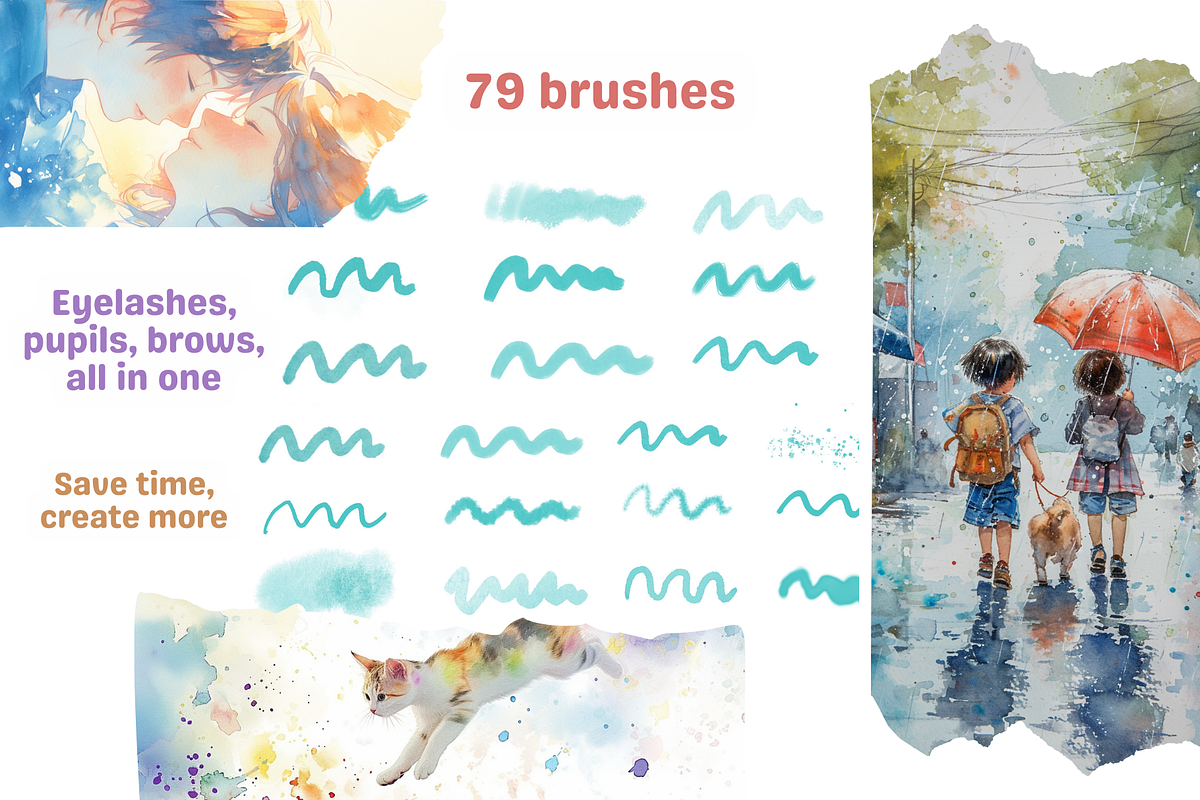 True Watercolor Brushes for Procreat, a Brush Add-On by nikiartcorner (Photo 3 of 8)