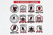 12 Hockey Team Logo Bundle, a Branding & Logo Template by Guavanaboy (Thumbnail 1 of 3)