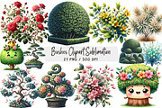 Bushes Clipart Sublimation, an Illustration by DreamArtGraphic (Thumbnail 1 of 4)
