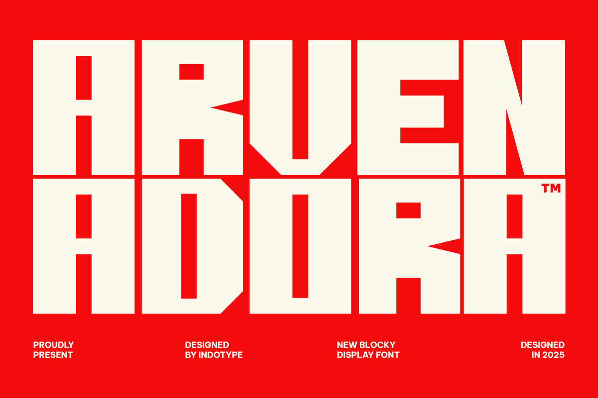 Arvenadora - Blocky Display Font, a Sans Serif Font by Indotype Foundry (Photo 1 of 10)