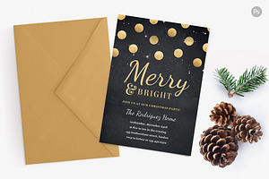 Holiday Party Invite - Gold Confetti