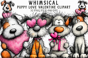Whimsical Puppy Love Valentine Clipa, an Illustration by Libby Wishes (Thumbnail 1 of 7)