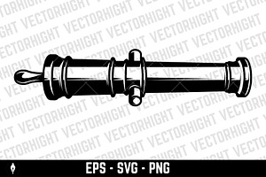 Vintage Cannon Vector Illustration.