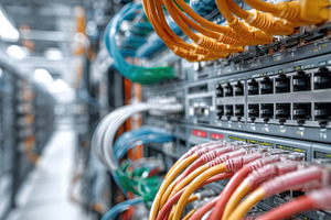 Network server rack cables data cent, a Photo by Pixeness Studio