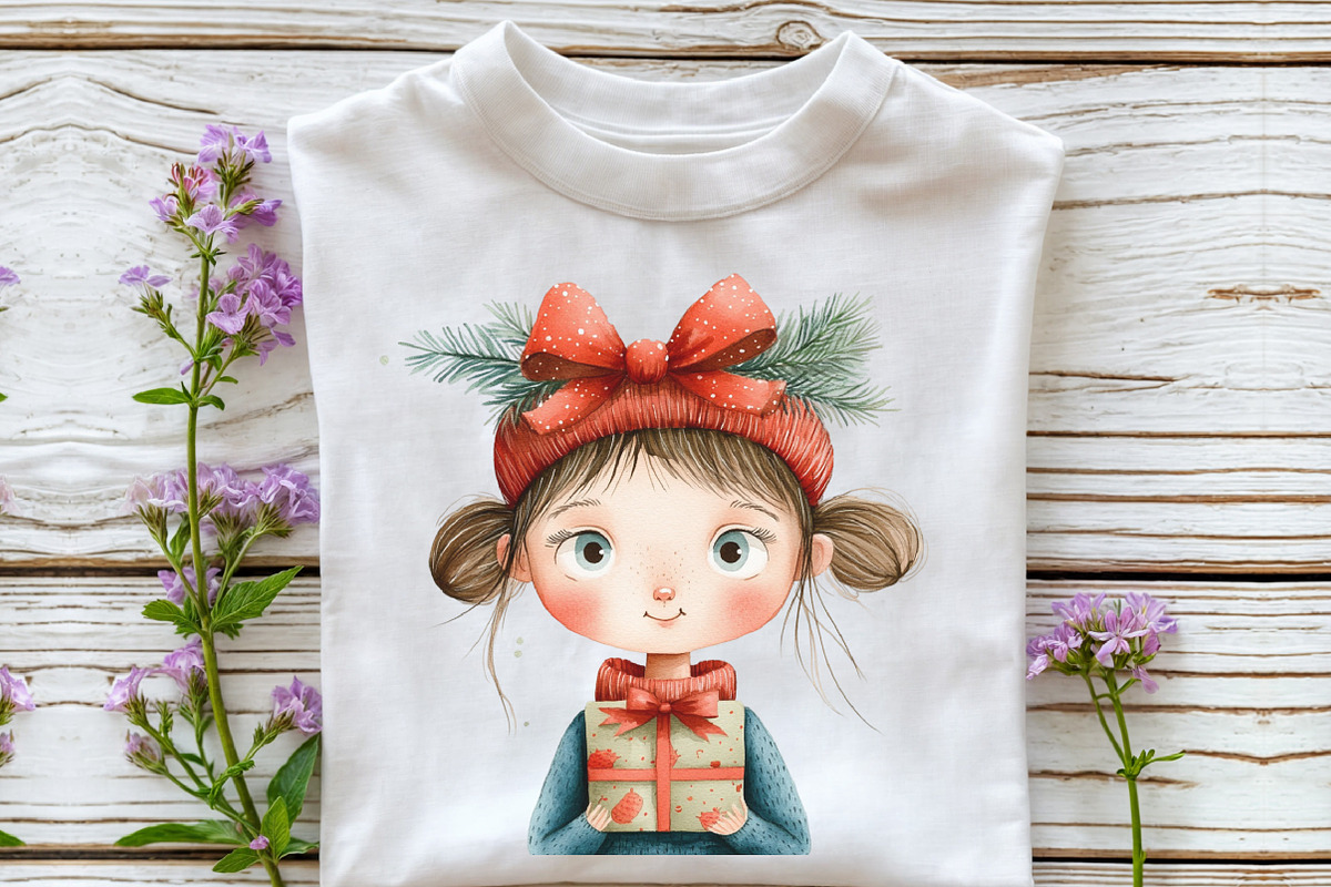 Christmas Cute Girls Sublimation PNG, an Illustration by CraftArtStudio (Photo 5 of 6)