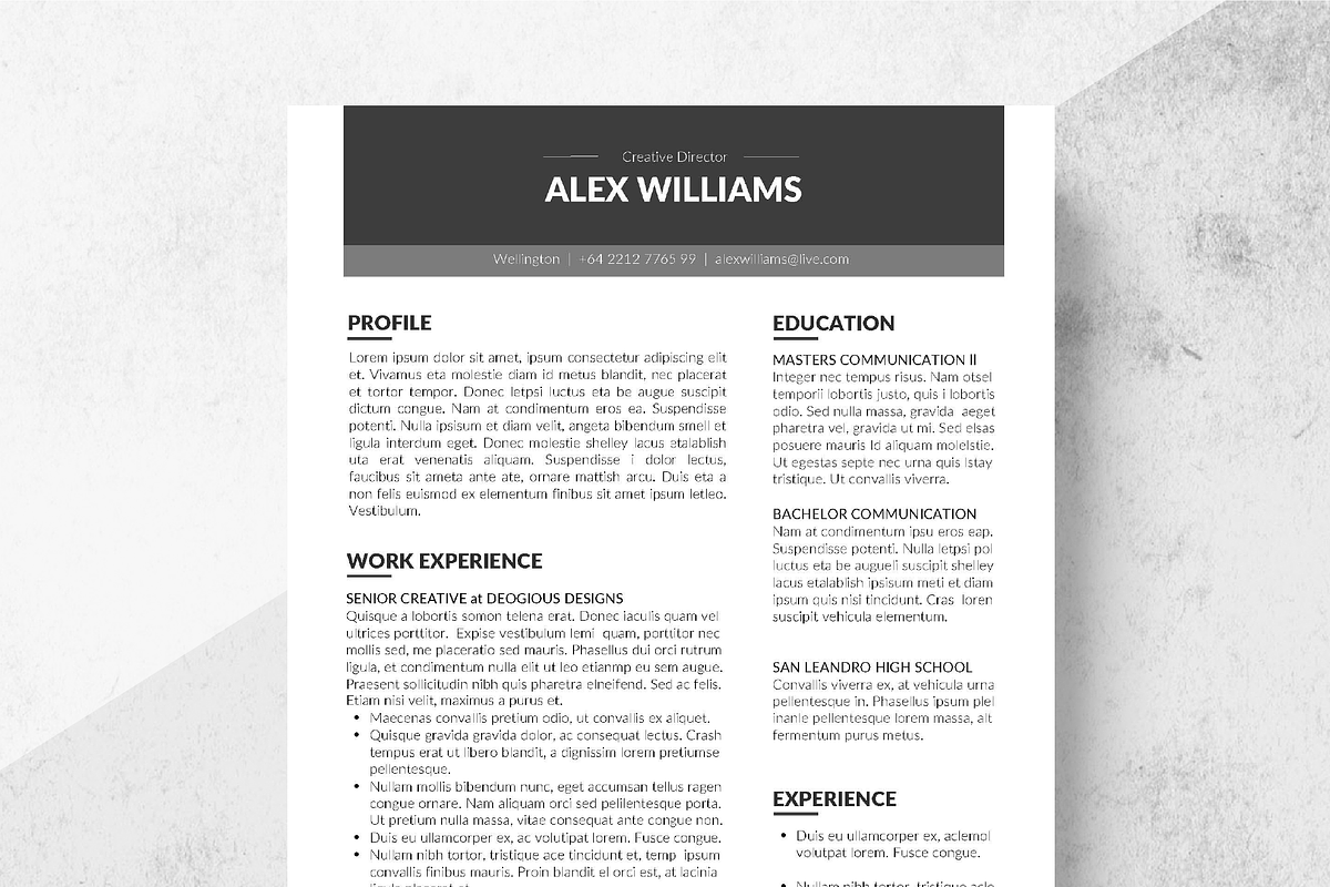 Zone Resume Template + Cover Letter, a Resume Template by Made By Hamilton (Photo 1 of 4)