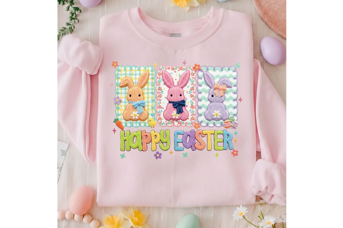 Faux Yarn Happy Easter Png, an Illustration by Designking (Photo 3 of 6)