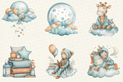 Sweet Dreams watercolor clipart, an Illustration by DreamCafeArt (Thumbnail 3 of 6)