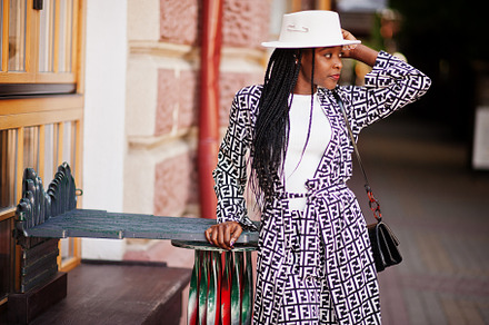 Beautiful african american woman natural makeup wear fashion clo, a Beauty & Fashion Photo by AS photostudio
