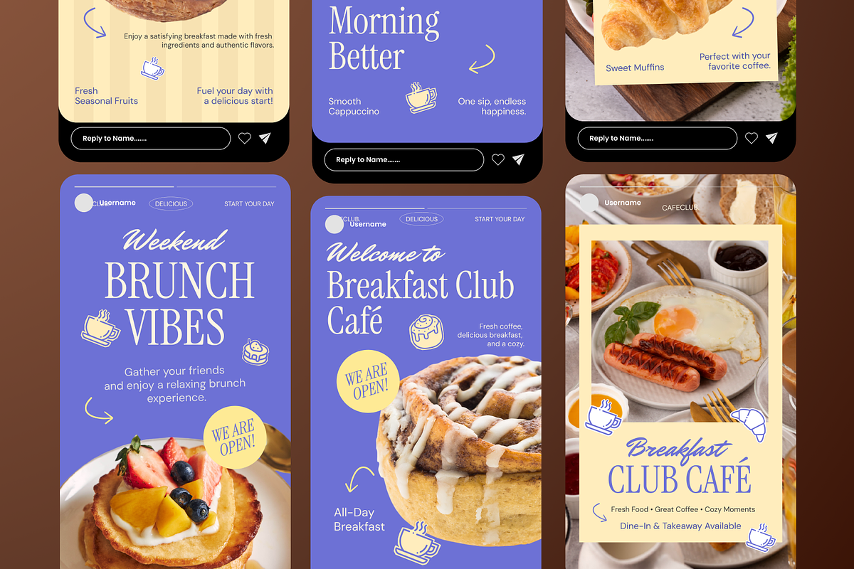 Breakfast Club Cafe Instagram Story, a Social Media Template by Annora Studio (Photo 6 of 6)