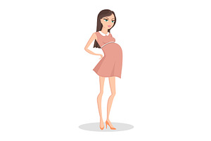 Pregnant Woman In Elegant Dress