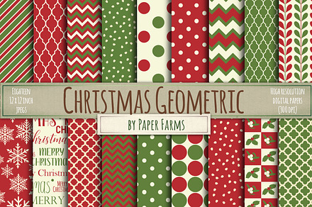 Christmas geometric backgrounds, a Pattern Graphic by Paper Farms