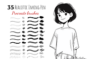 Procreate Ink, Fine line Brushes, a Brush Add-On by HopeArtIllustration (Thumbnail 1 of 10)
