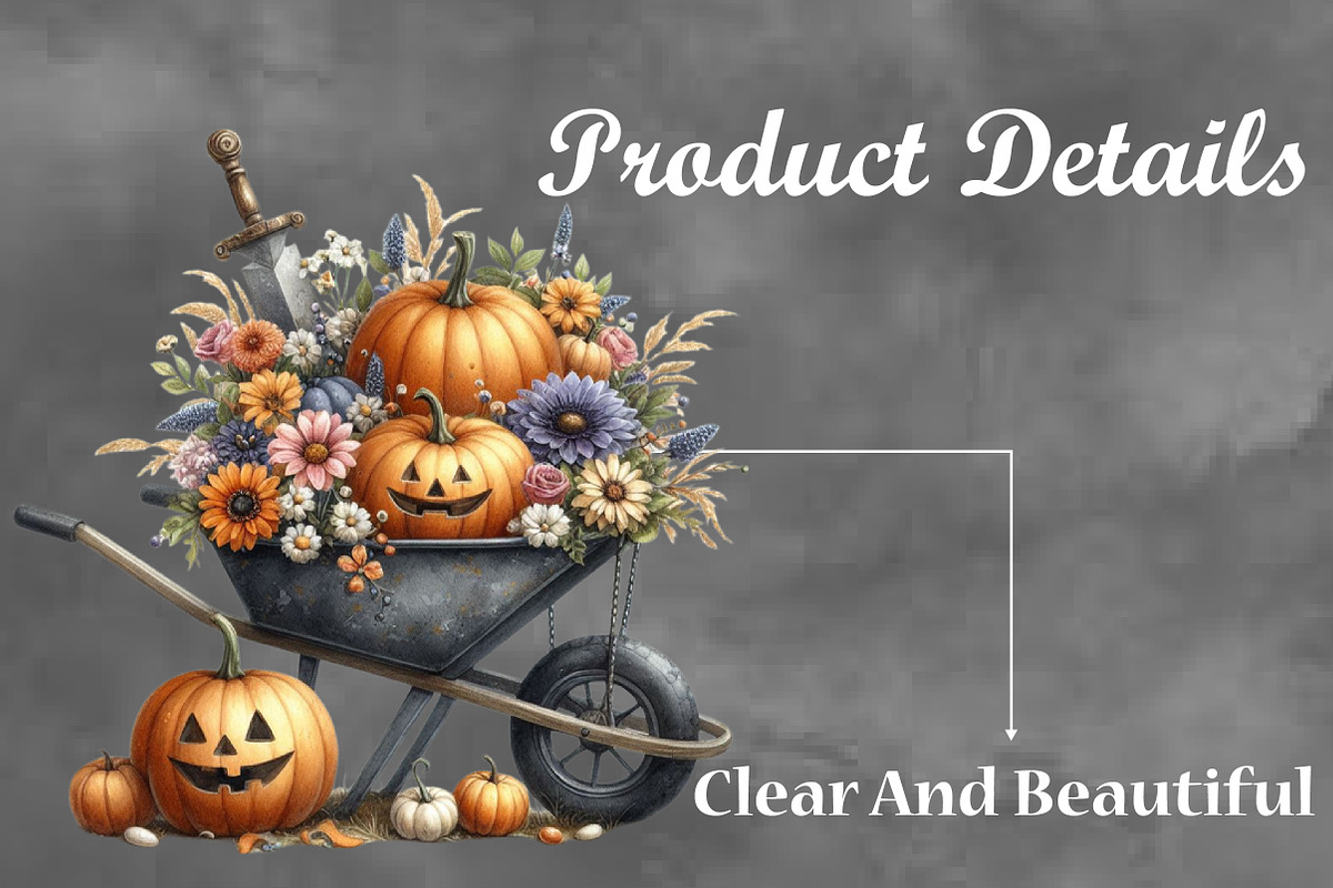 Halloween Cart With Pumpkin, a Seasonal Illustration by Craft Nest (Photo 3 of 5)
