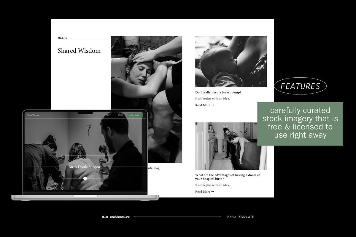 Doula Squarespace Website Template, a Templates & Theme by Dia Collective (Photo 2 of 20)