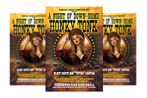 Honky Tonk Night Flyer Template