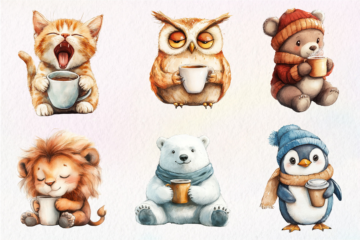 Morning Mood Animal And Coffee Bundl, an Illustration by Dream Creation (Photo 4 of 6)