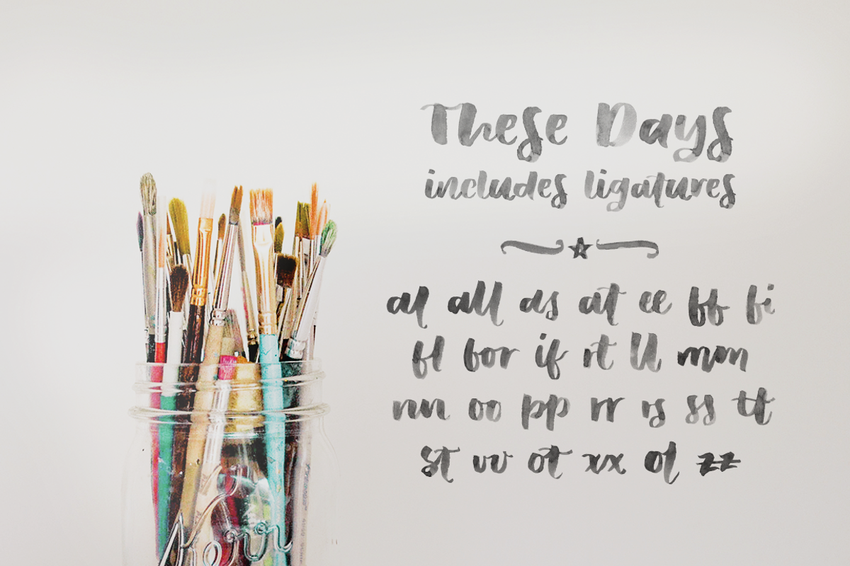 These Days SVG watercolor brush font preview 4