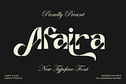 Afaira - Curvy & Chic Display Font, a Sans Serif Font by Favo Write (Thumbnail 1 of 10)
