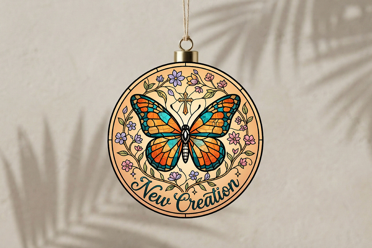 New Creation Butterfly Ornament SVG, a Seasonal Illustration by CrexoraLab (Photo 3 of 3)