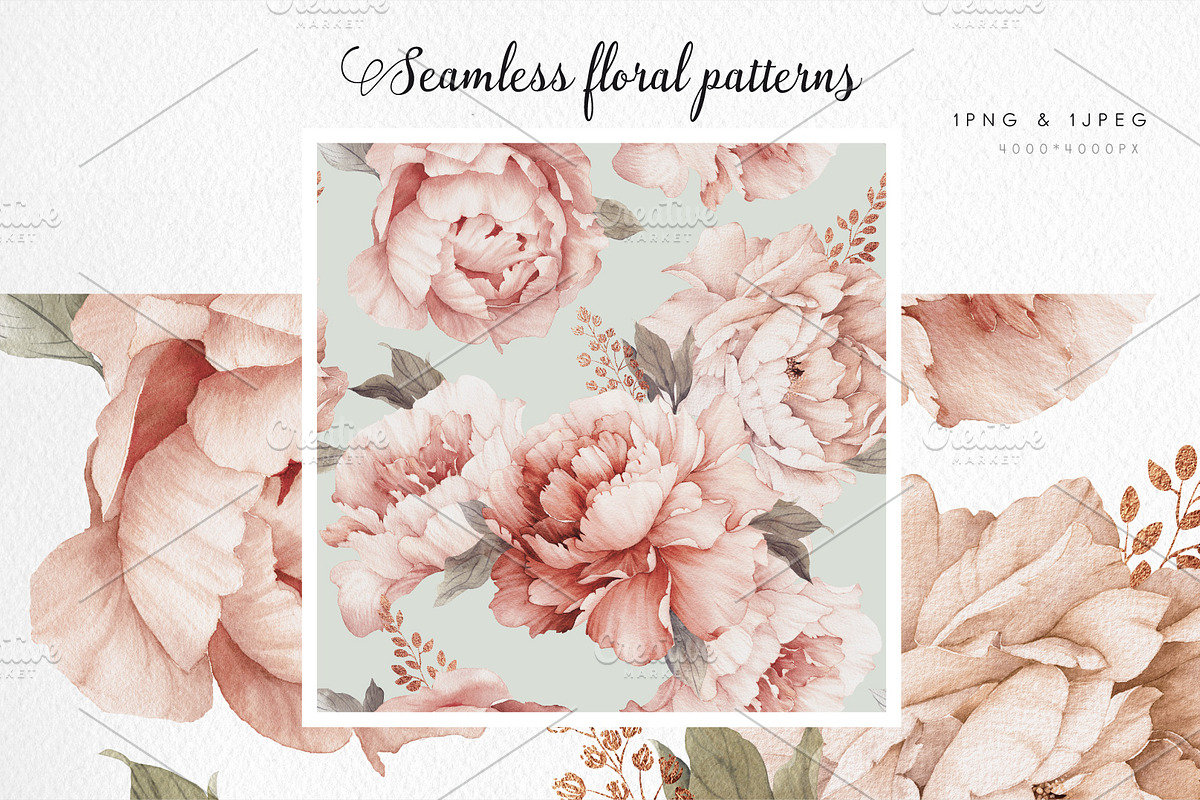 Watercolor Floral Bundle, a Texture Illustration by ollalya (Photo 59 of 112)