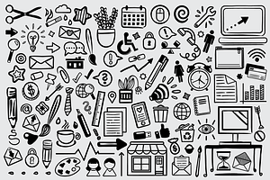 Office Doodle Clip Art Set