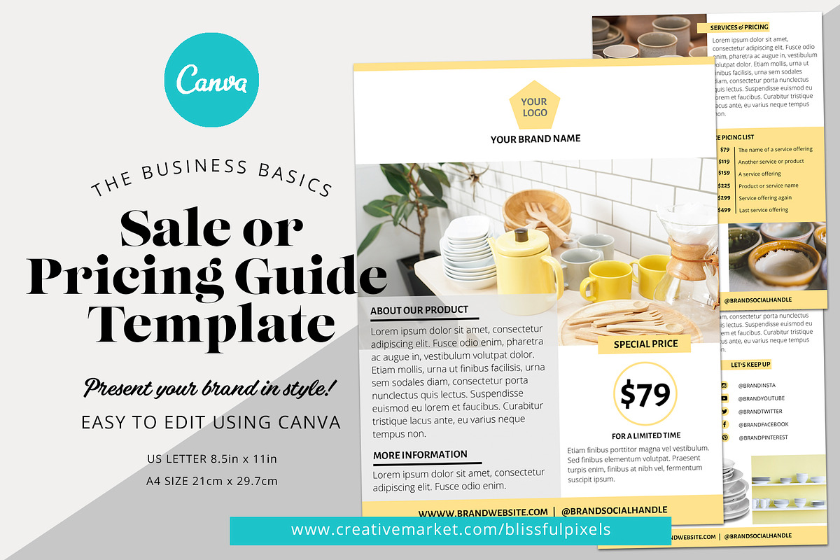 Pricing Guide or Sale Template, a Marketing Template by Blissful Pixels (Photo 1 of 2)