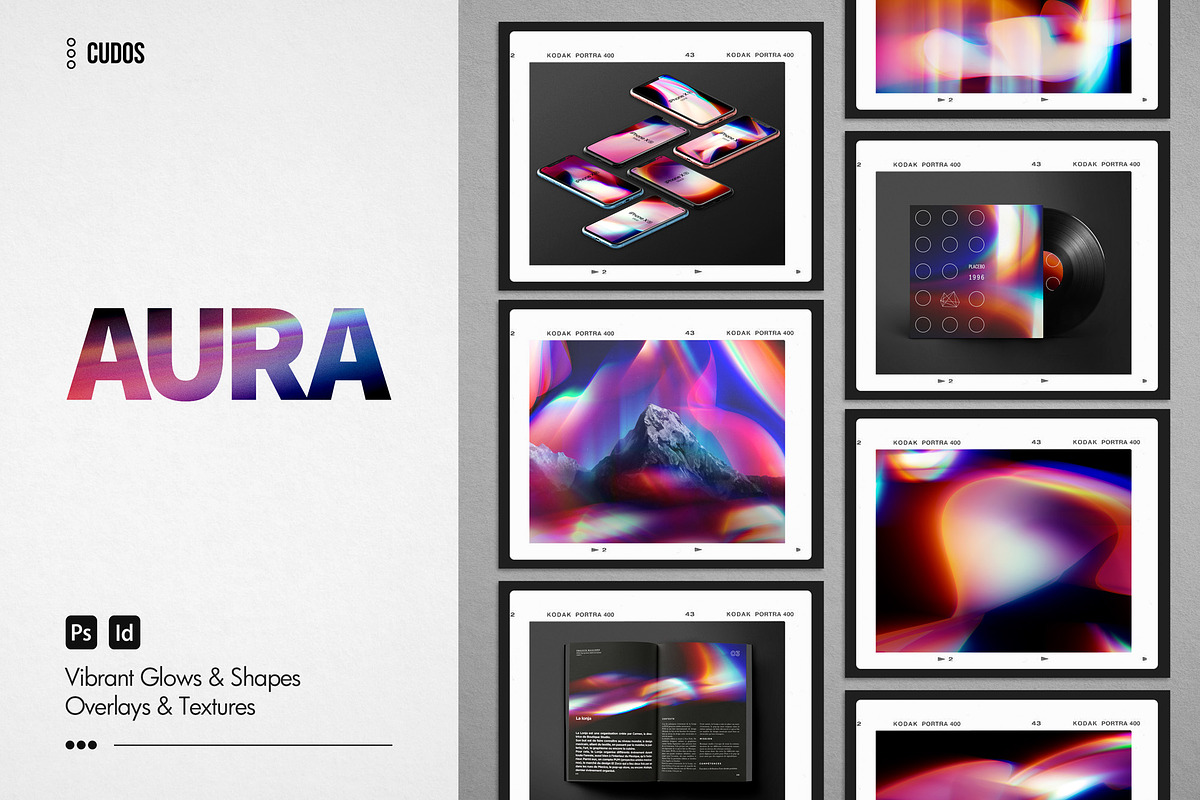AURA | Vibrant Glows & Shapes, a Texture Graphic by CUDOS (Photo 1 of 34)