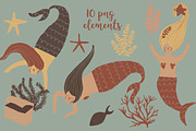 Boho Marmaids, a Pattern Graphic by watercolor kamill (Thumbnail 6 of 7)
