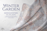 Winter garden | Watercolor patterns, a Pattern Graphic by Tanya Vollar (Thumbnail 1 of 9)
