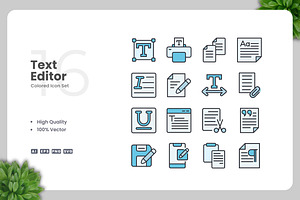 Text Editor Colored Icons, an Icon by Upnowgraphic