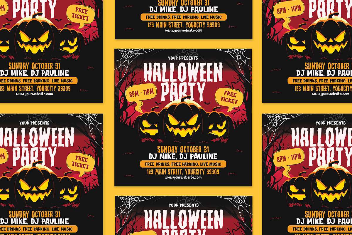 Halloween Party Flyer, a Flyer Template by Creativestoree (Photo 2 of 5)