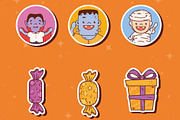 Halloween Cute Sticker Set, a Templates & Theme by studiogstock (Thumbnail 5 of 5)