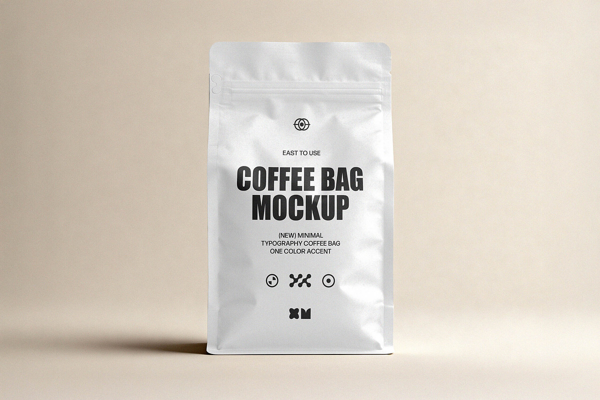 Flat Bottom Coffee Pouch Mockup, a Packaging Mockup by Design Squad (Photo 2 of 4)