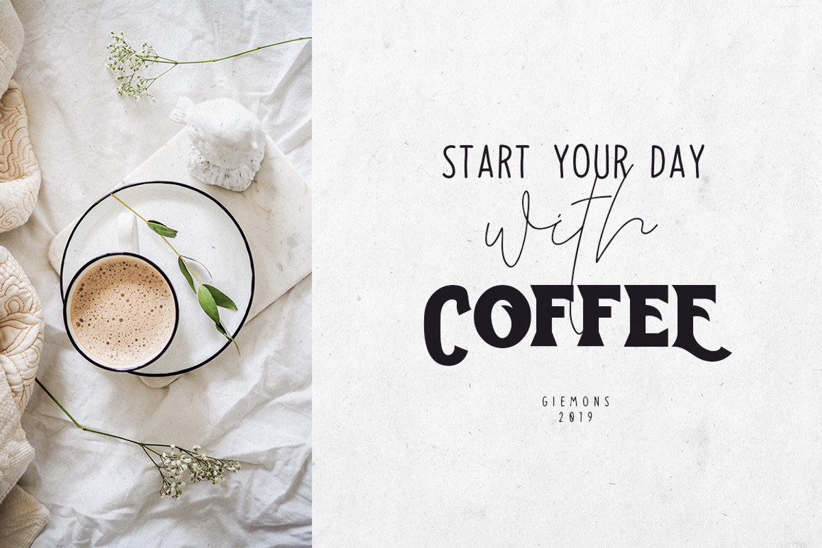 Toast Bread Coffee Typeface, a Sans Serif Font by giemons™ (Photo 3 of 6)