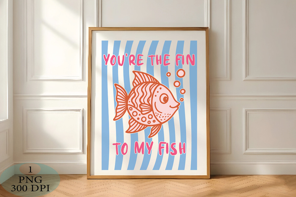 Funny Summer Pun Hand Drawn Fish PNG, an Illustration by Daily.Designs (Photo 3 of 3)
