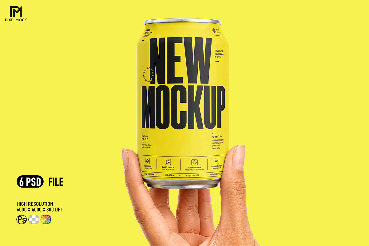 Soda Can Mockup Bundle, a Packaging Mockup by pixelmock (Photo 2 of 12)