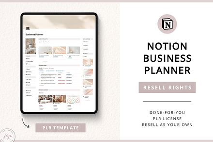 Notion PLR Template Business Planner, a Templates & Theme by Julia On Purpose