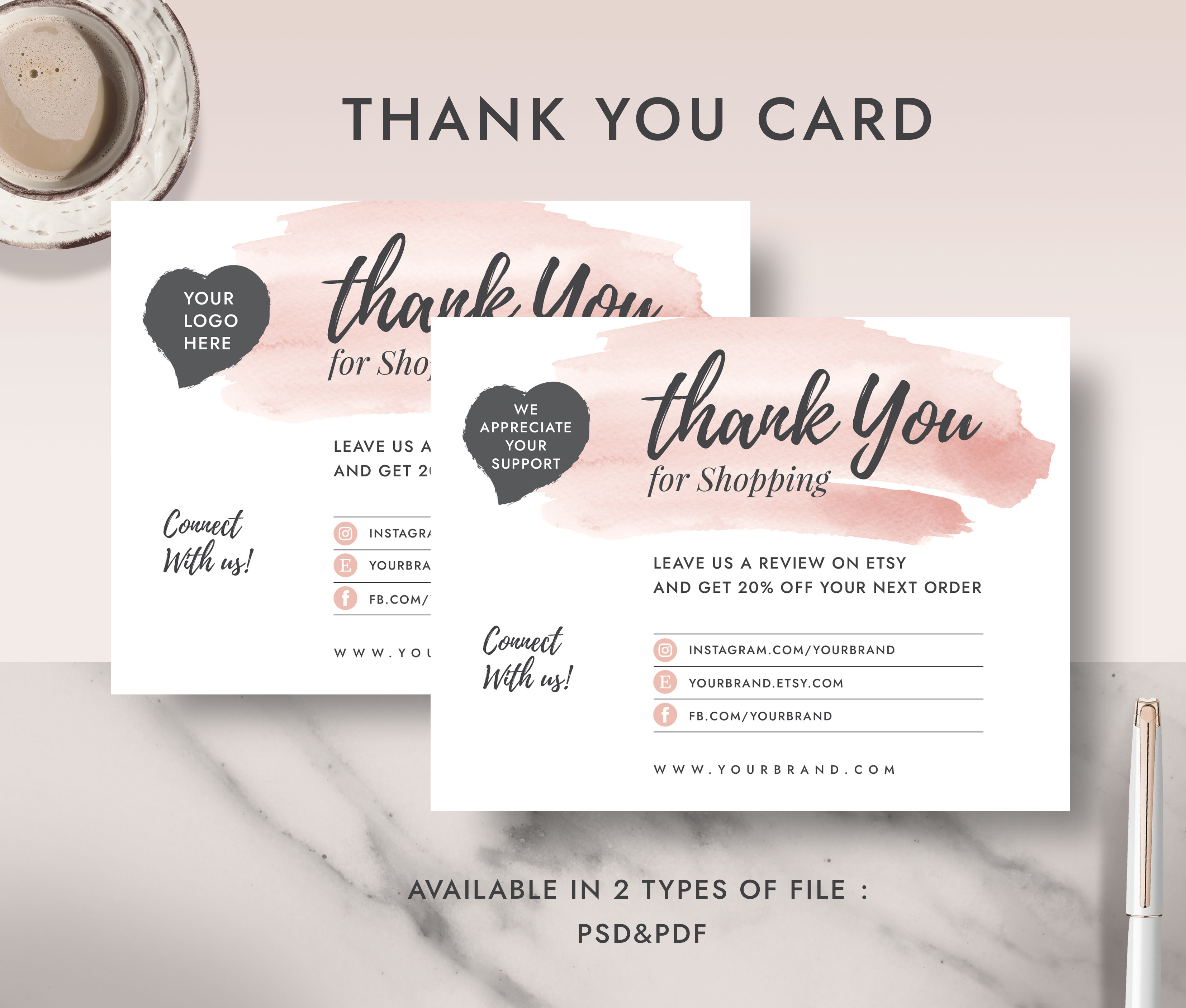 Thank You Order Card TC001, a Card Template by Draca Design Co