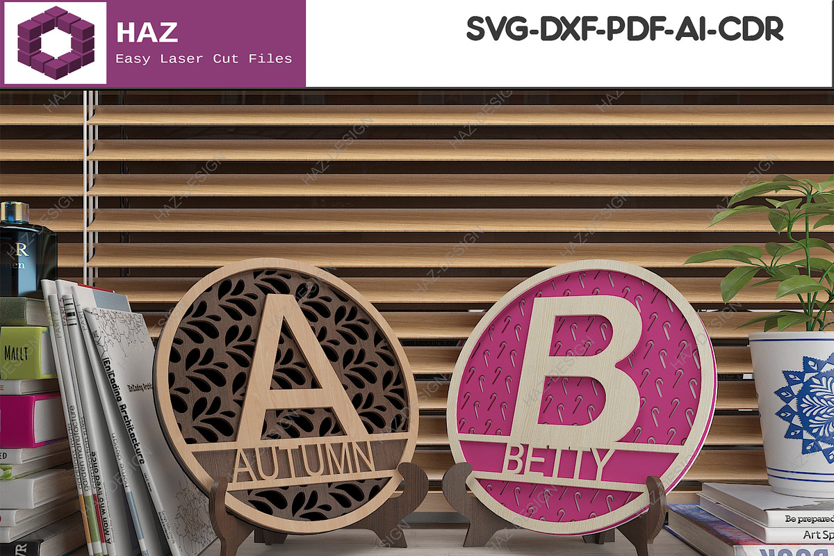 Monogram Sign - Laser Cut custom 287, a Graphic by AtacanDigital (Photo 4 of 10)