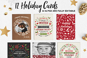 Retro Holiday Card Kit with Bonuses, a Templates & Theme by Mxtama (Thumbnail 2 of 4)