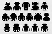 Robot Silhouette SVG, a Technology Illustration by newminddesign (Thumbnail 1 of 3)