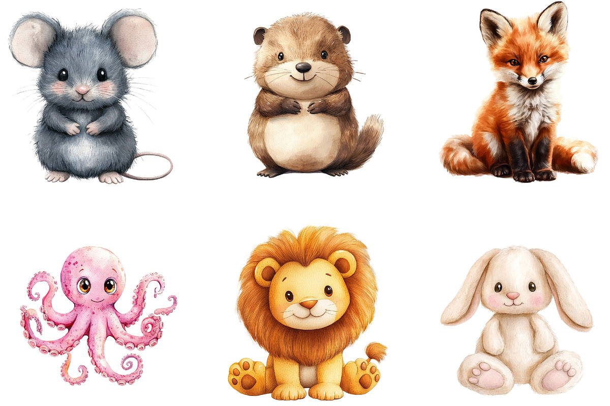Plushie Animals Clipart PNG, a Seasonal Illustration by Designking (Photo 3 of 4)