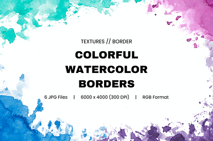Colorful Watercolor Border Pack