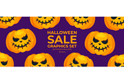 Halloween Sale Graphics Set, a Seasonal Illustration by Finevector (Thumbnail 1 of 6)