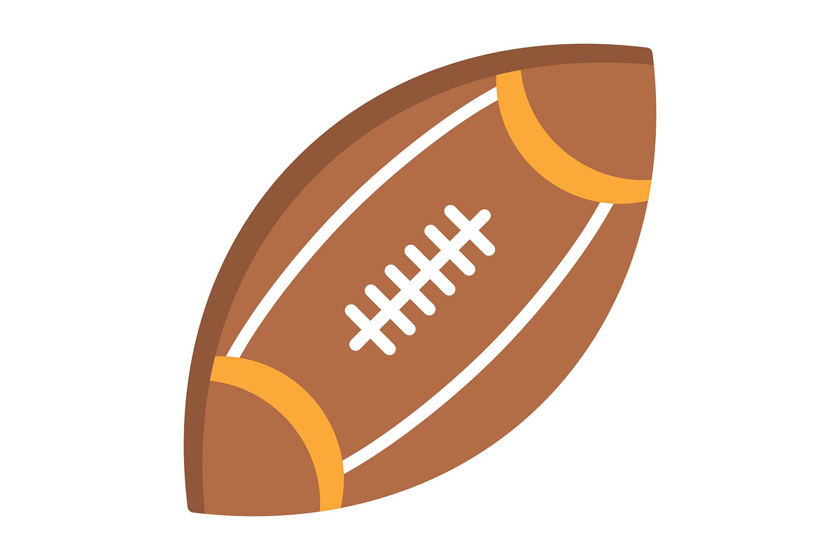 Rugby Ball Flat Icon, an Icon by Pexelpy (Photo 1 of 2)
